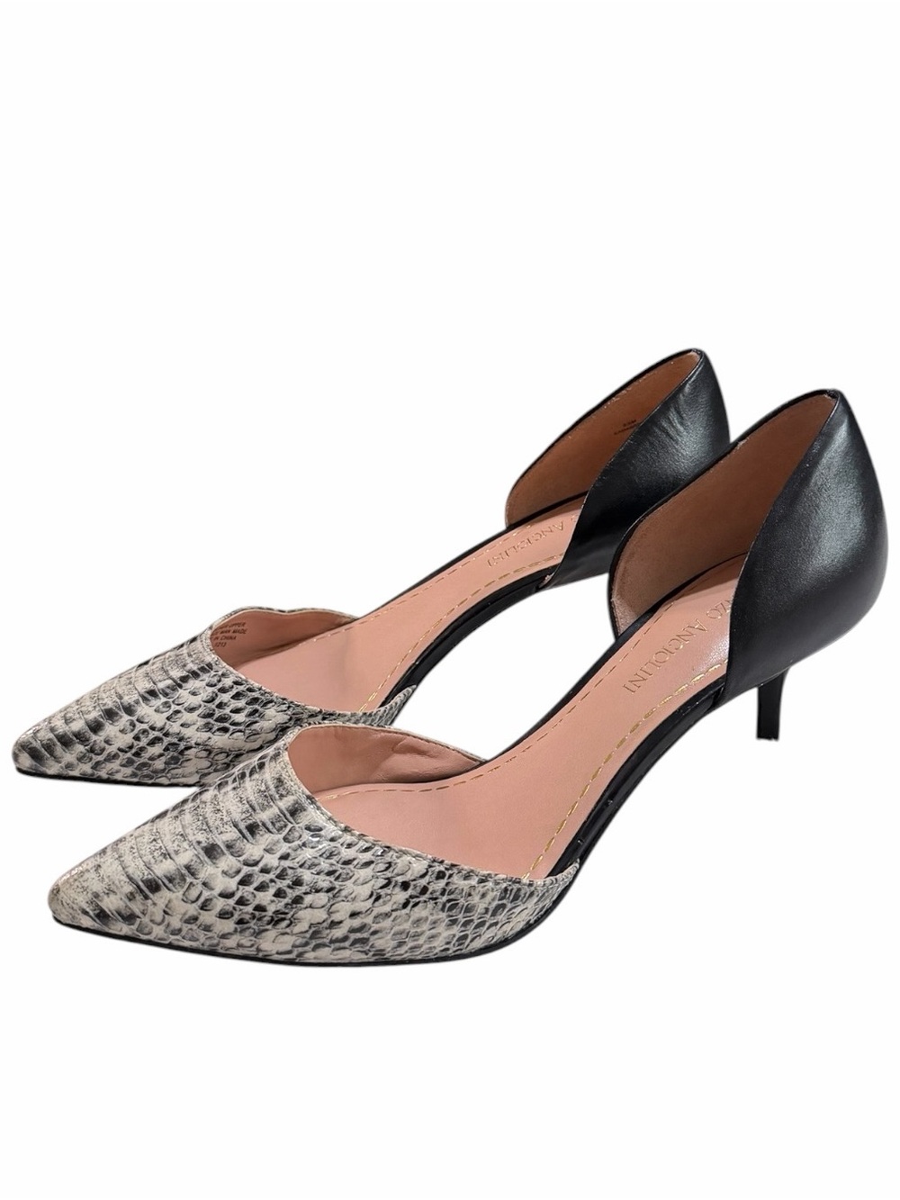 Enzo Angiolini Eagabrino 2-inch kitten heel, snakeskin print accent Size 8.5M